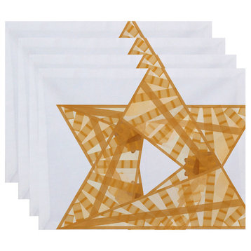 Decorative Holiday Placemat Geometric, Set of 4, Gold