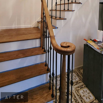 Custom Railing Design - Before and After - Nutmeg Stain by DuraSeal