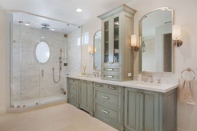 Inspiration for a transitional bathroom remodel in Orange County