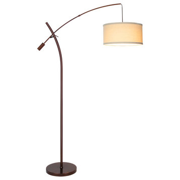 Brightech Grayson, LED Floor Lamp Arcs Over Living Room Sofa, Fits Corners, Bron