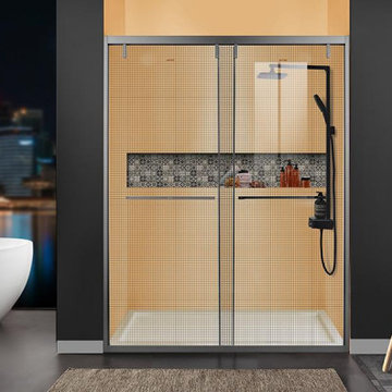 Laminated glass shower door , 56-60'' W x 76'' H ,or 68-72'' W x 76'' H