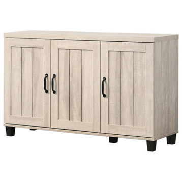 Corby Dusty Gray Oak Engineered Wood Finish 3-Door Shoe Cabinet
