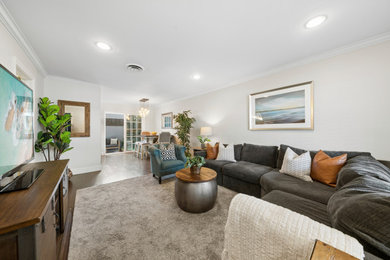 Example of a family room design in Orange County