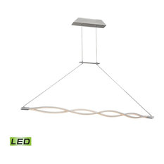 Art Deco 2 Light Island Light in Aluminum Finish