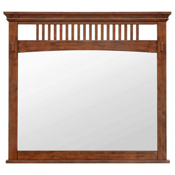 Sunset Trading Mission Bay Beveled Glass Wood Bedroom Dresser Mirror in Brown