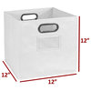Niche Cubo Storage Set - 8 Cubes and 4 Canvas Bins- White Wood Grain/White