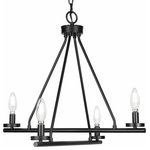 Toltec Lighting - Trinity 4 Light Chandelier Shown, Matte Black Finish - Enhance your space with the Trinity 4-Light Chandelier. Installing this chandelier is a breeze - simply connect it to a 120 volt power supply. Set the perfect ambiance with dimmable lighting (dimmer not included). The chandelier is energy-efficient and LED compatible, providing convenience and energy savings. It's versatile and suitable for everyday use, compatible with candelabra base bulbs. Maintenance is a minimal with a damp cloth, as no chemicals are required. The chandelier's streamlined hardwired design adds a touch of elegance to any room. The durable glass shades ensure even light diffusion, creating a captivating atmosphere. Choose from multiple finish and color variations to find the perfect match for your decor.