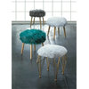 Zingz & Thingz Faux Fur Upholstered Stool in Turquoise