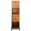 Raw Wood Slim Narrow Tall Open Display Storage Corner Cabinet Hcs7158