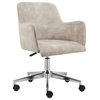 Sunny Pro Office Chair, Beige Velvet With Chrome Base
