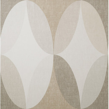 Kirby Taupe Oval Geo Wallpaper, Swatch
