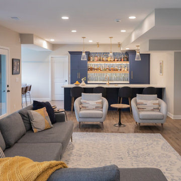 Lenexa, Kansas Basement Remodel with Speakeasy-Inspired Entertaining Bar