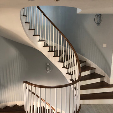 Custom Stacked Wooden Circular Stairway