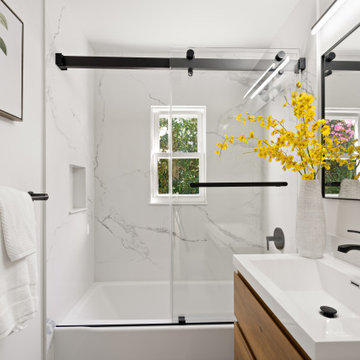 Modern Greige RTA Kitchen Cabinets with Quartz Countertops | The Cabination