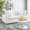 Loveseat Sofa, Velvet, White, Modern, Living Lounge Room Hotel Lobby Hospitality