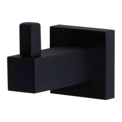Square Matte Black Robe Hook SKU: MR03 - Robe & Towel Hooks