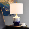 Shelly Table Lamp, Cream, Blue and Gold, Geneva White