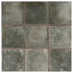 Merola Tile - Kings Etna Nero Ceramic Floor and Wall Tile - Modeling a stone look, our Kings Etna Nero Ceramic Floor and Wall Tile features a slightly textured, mixed finish, providing decorative appeal that adapts to a variety of stylistic contexts. Containing 11 different print variations that are randomly distributed throughout each case, this gray square tile offers a one-of-a-kind look. With its semi-vitreous features, this tile is an ideal selection for indoor commercial and residential installations, including kitchens, bathrooms, backsplashes, showers, hallways, entryways and fireplace facades. This tile is a perfect choice on its own or paired with other products in the Kings Collection. Tile is the better choice for your space!