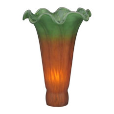 Meyda Lighting 3.5"W x 5"H Amber/Green Pond Lily Shade
