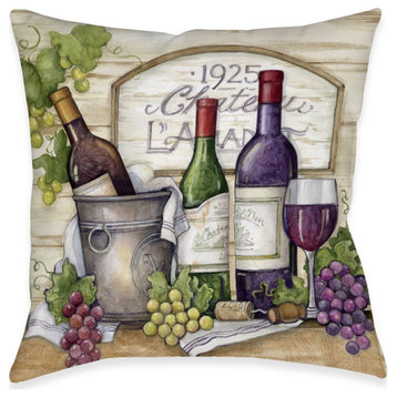 Château Wine Getaway Indoor Pillow, 18"x18"