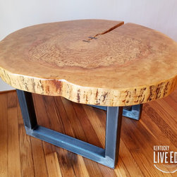 Round Coffee Table- Live Edge- Industrial- Tree Slice- Log- Rustic - Coffee Tables