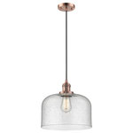 Innovations Lighting - 1-Light Large Bell 12" Pendant, Antique Copper, Glass: Seedy - One of our largest and original collections, the Franklin Restoration is made up of a vast selection of heavy metal finishes and a large array of metal and glass shades that bring a touch of industrial into your home.