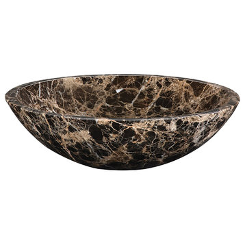 RYVYR MAVE170CDE Round Stone Vessel - Dark Emperador Marble