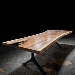 Single Slab Freeform Live Edge Walnut Dining Table - Dining Tables