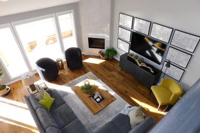 Inspiration for a contemporary living room remodel in Calgary