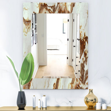 Designart Natural Onyx Texture Midcentury Frameless Vanity Mirror, 24x32
