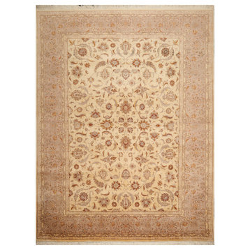 9'2''x12'4'' Hand Knotted Wool Pak 16/18 Oriental Area Rug Ivory, Taupe Color