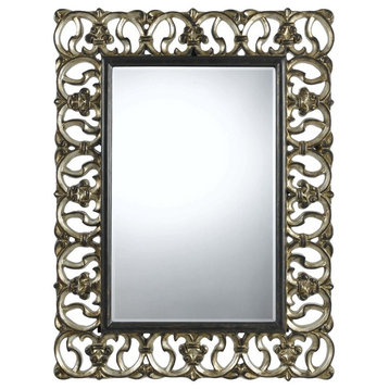 Ormond Polyurethane Beveled Mirror, Dark Bronze/Silver Finish