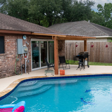 Custom Patio Cover Upgrade – Sealed Cedar & R-Panel Roofin