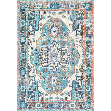 Nuloom Vibrant Medallion Area Rug, Blue 4'x6'