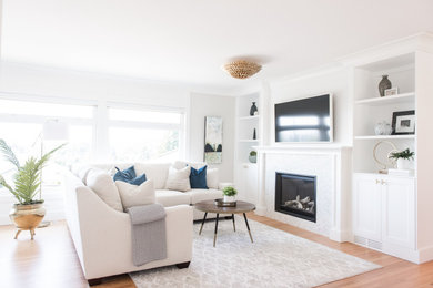 Elegant living room photo in Vancouver