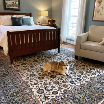 Master bedroom deisgn charmed with Vintage, Persian Kashan Rug Inspiration!