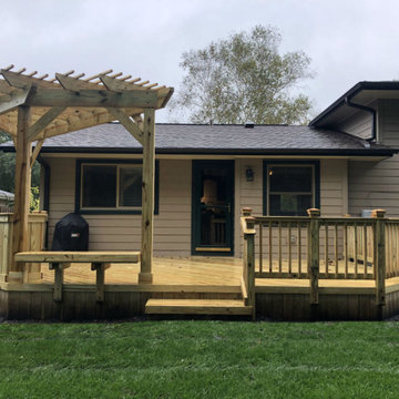 Pressure Treated Pine Deck with Corner Pergola in Libertyville, IL