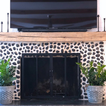 Modern Home Remodel - Riverstone Fireplace