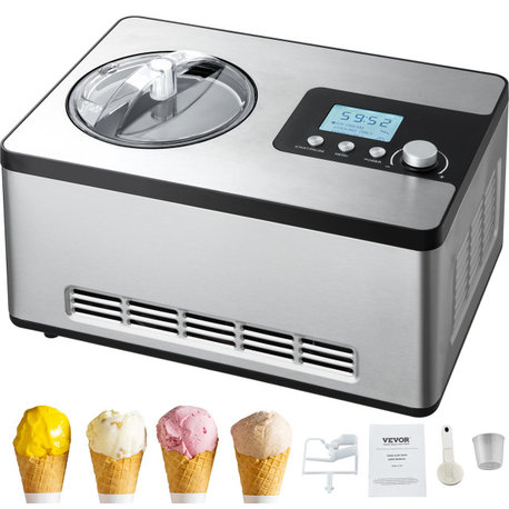 VEVOR 2 Quart Automatic Ice Cream Machine Electric Yogurt Gelato Make Silver