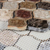 Mosaic Crackle Glass And Marble Tile Arabesque Shape For Wet & Dry Walls, Cappuccino