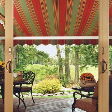 Series 8700 awning creates a shaded oasis
