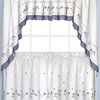 Gingham blue floral Kitchen Curtain