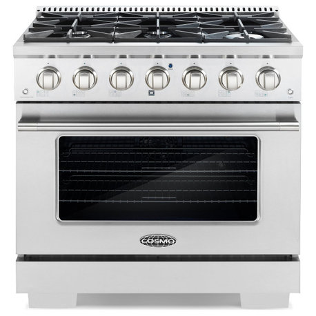 Professional Style 36" 4.5 cu. ft. Euro Gas Range With 6 Italian Burners