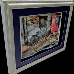 Bicycle in Patan Nepal - Mixed Media Art