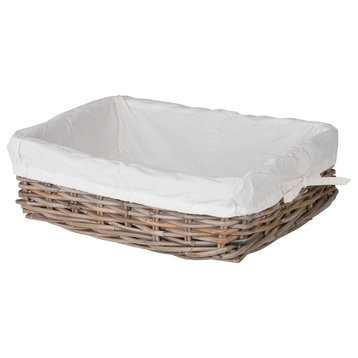 Kobo Rattan Shelf and Underbed Basket, Gray-Brown, 18"x22"x7"