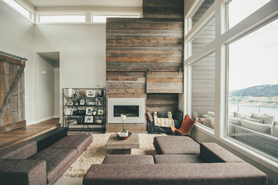 Example of a minimalist living room design in Vancouver