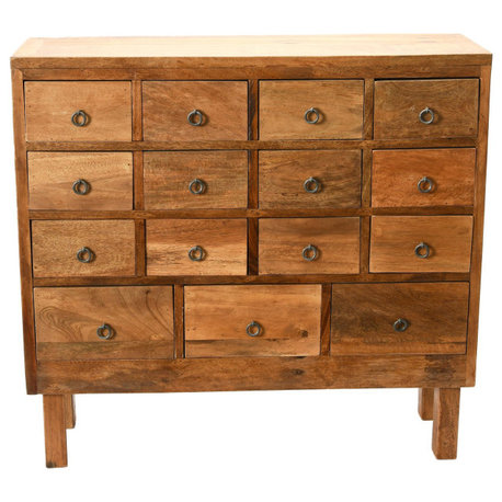 15-Drawer Reclaimed Wood Apothercary Chest or Medicine Cabinet