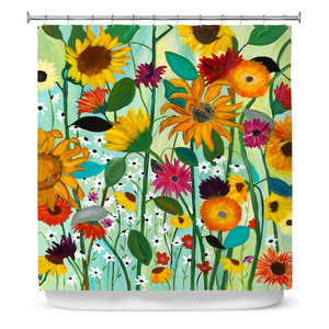 Angel With Sunflowers Shower Curtain - Contemporary - Shower Curtains