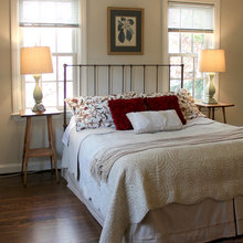 Bed between windows