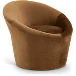 Meridian Furniture - Tristan Upholstered Chair, Saddle, Velvet - Nestle into the soft embrace of the Tristan saddle velvet accent chair. Its elliptical composition and plush velvet upholstery create a cozy and inviting seating experience. An ergonomic design makes it a standout piece that's both stylish and comfortable, adding a touch of sophistication to any space.